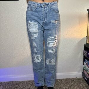 Ripped illusion jeans